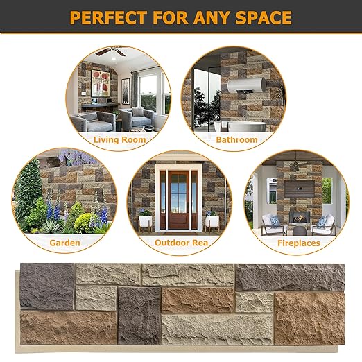 ROOMTEC 1-Pack Faux Stone Wall Covering Panels - Image 6