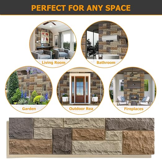 ROOMTEC 6-Packs Faux Stone Wall Covering Panels - Image 6