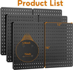 Peg Board, Heavy Duty Metal Pegboard, 6 Pack Black Peg Board Panels, 60lbs Load - Image 2