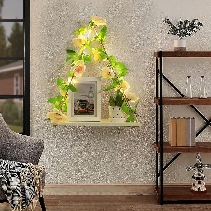 JOPSTDI Floating Shelves for Wall, Plant Wall Decor, Hanging Shelf, Cottage - Image 4