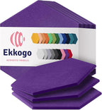 Acoustic Panels 12-Pack Soundproof Wall Panels 12"X10.4"X0.4" Sound Panels High by EkkogoAcousticPanels