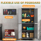 Garage Storage Cabinet with Wheels, Lockable Metal Storage Cabinet - Image 5