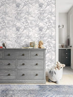 Ismoon Vintage Floral Wallpaper Peel and Stick Boho Beige and Gray Contact - Image 7