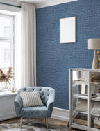 Blue Wallpaper Grasscloth Peel and Stick Wallpaper 17.7inch x 196.8inch - Image 7