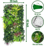 ODTORY Artificial Hedge Grass Wall Panel: 40" x 20" UV-Anti Faux Boxwood Ivy - Image 2