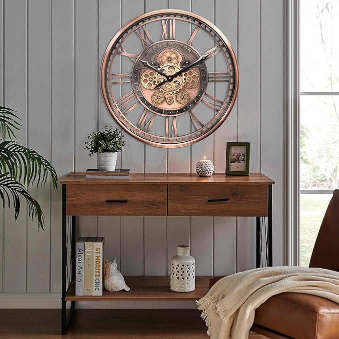 CLXEAST 21 Inch Large Roman Numeral Wall Clock - Image 6
