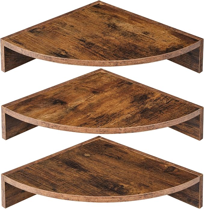 Corner Shelves 3-Pack for Bathroom & Kitchen, Space-Saving Floating Corner Wall by Unknown
