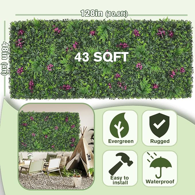 Greenery Grass Wall Boxwood Plant Roll: 48"x128" - Image 2