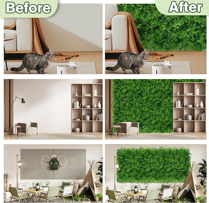 Greenery Faux Grass Wall Backdrop 40"x120"（33.5 SQFT） UV-Anti Artificial Green - Image 5