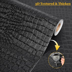 Fititem Black Peel and Stick Wallpaper 1180inL 17.3inW Black Contact Paper - Image 4