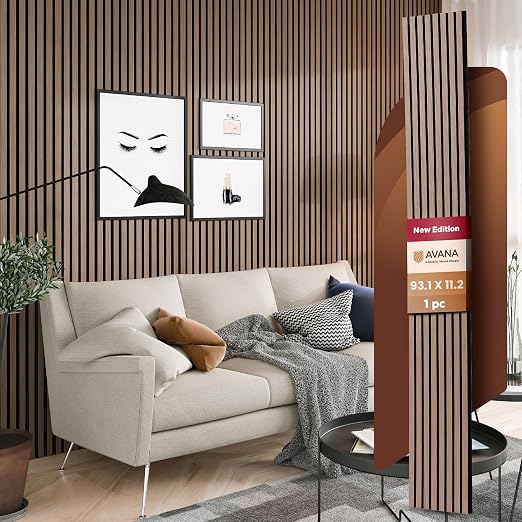 Avana Acoustic Wood Wall Panels – 93.2x11.25 Inch Panels – Fits 94x12 Layout – by AvanaHome