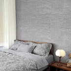 Grey Grasscloth Peel and Stick Wallpaper 17.3"x480" Faux Linen Textured Contact - Image 7