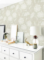 Safiyya Peel and Stick Wallpaper Faux Grasscloth Floral Contact Paper Beige - Image 2