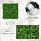 ODTORY Artificial Plants Hedge Wall Panels：20x20 Inch 8P UV-Anti Greenery - Image 2