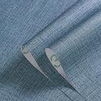 Blue Grasscloth Peel and Stick Wallpaper Textured Linen Adhesive Contact Paper - Image 3