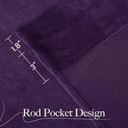 NICETOWN Purple Velvet Curtains 90 inches Long 2 Panels Set, Thermal Insulated - Image 7