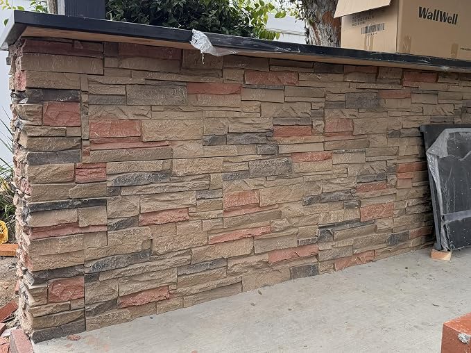 8-Pack Faux Stone Wall Panels PU Stone Veneer Siding, Mortarless Lightweight - Image 2