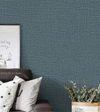 Guvana Grasscloth Peel and Stick Wallpaper Blue Textured Contact Paper Modern - Image 5