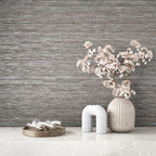 VEELIKE Lustre Brown Grasscloth Wallpaper Textured Woven Wallpaper Peel and - Image 3
