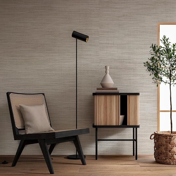 Ansehan Grasscloth Textured Wallcovering W1311 Oxford, Non Prepasted Natural - Image 4
