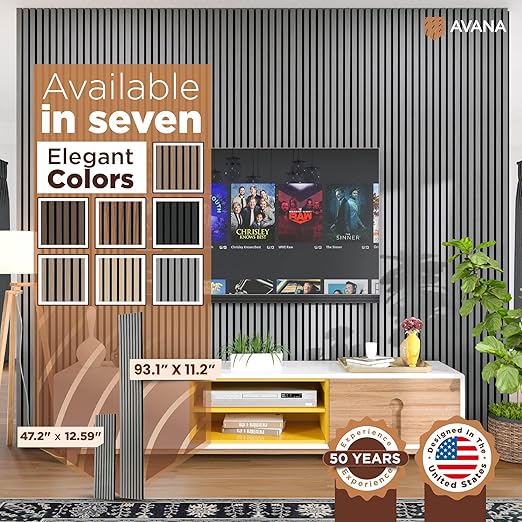 Avana Modern Acoustic Wood Wall Panels –93.2x11.25 Inch Panels – Fits 94x12 - Image 7