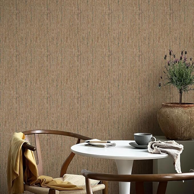 JiffDiff Woven Wallpaper Peel and Stick 17.3" x 400" Colorful Paint Grasscloth - Image 4