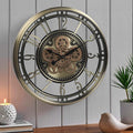 CLXEAST 28 Inch Large Moving Gear Wall Clock by CLXEAST