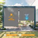HOMEDEMO Outdoor Roller Shades for Patio, Sun Roller Shade Cloth Roll Blinds - Image 2