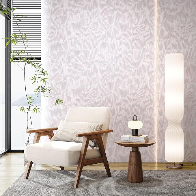 Theper Pink Striped Wallpaper Peel and Stick Wallpaper Boho 17.3"×78.8" Simple - Image 7