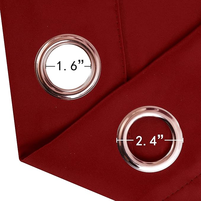 LEMOMO Red Thermal Blackout Curtains/52 x 54 Inch/Set of 2 Panels Room - Image 6