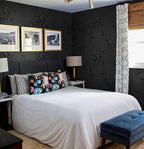 Erfoni Black Peel and Stick Wallpaper Black Floral Embossed Contact Paper - Image 4
