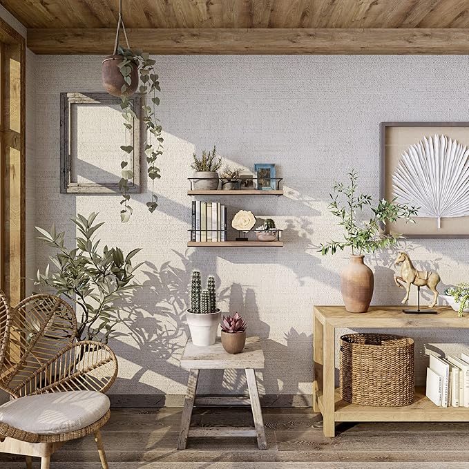 Shario Rustic Wood Floating Shelves - Image 5