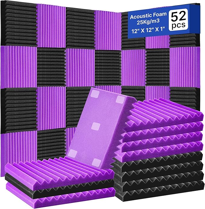 52 Pack Acoustic Foam Panels by Unknown