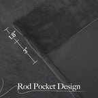 NICETOWN Grey Luxury Velvet Curtain Panels 96 inches Long 2 Panels, Home - Image 6