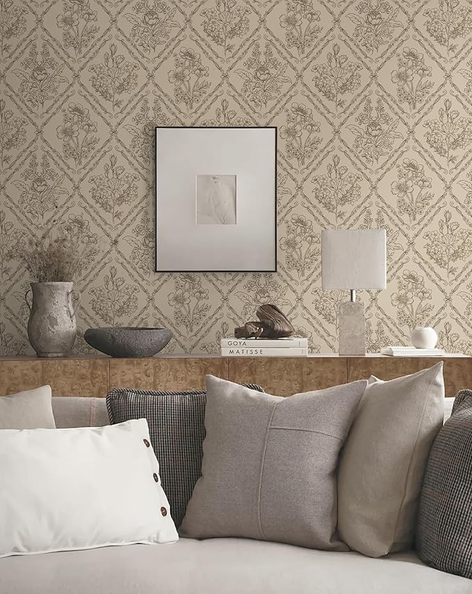 Toduso Peel and Stick Wallpaper Vintage Wall Paper Boho Contact Paper Neutral - Image 6