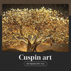 Large Framed Black and Gold Tree of Life Wall Art, Modern Luxury Tree Painting - Image 7