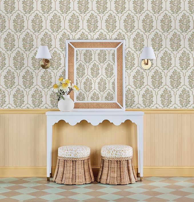 NuWallpaper x Society Social Floral Bazaar Ochre Peel and Stick Wallpaper - Image 2