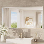 TokeShimi 48x24 Beveled Frameless Bathroom Mirror Decorative, Bathroom Vanity by RefinedBathroomAccessories
