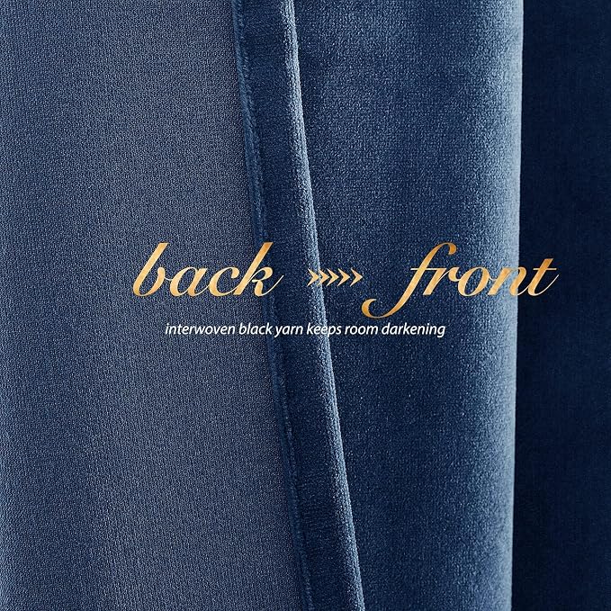 NICETOWN Navy Blue Velvet Curtains 84 inches - Image 5