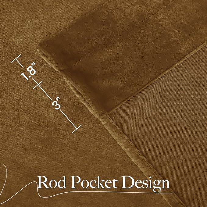 NICETOWN Gold Brown Velvet Curtains - Image 7