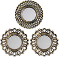 BONNYCO Wall Mirrors Pack of 3, Round Gold Mirrors by BONNYCO