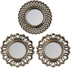 BONNYCO Wall Mirrors Pack of 3, Round Gold Mirrors by BONNYCO