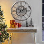 CLXEAST 28 Inch Original Real Moving Gear Wall Clock Roman Numerals, Oversized - Image 6