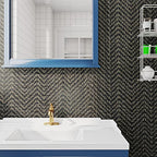 FunStick 24"x200" Black and Gold Peel and Stick Wallpaper Removable Geometric - Image 2