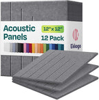 Acoustic Panels 12-Pack Soundproof Wall Panels 12"x12"x0.4" Decorative Sound by EkkogoAcousticPanels