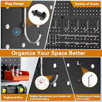 Peg Board, 6 Pack Black Peg Board Panels, 50lbs Load Capacity Each, Pegboard - Image 4