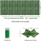 ODTORY Artificial Ivy Privacy Fence Wall Screen, 48x120 in UV-Anti Faux - Image 2