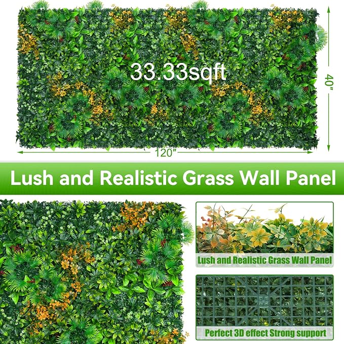 Grass Wall Panels Roll, UV-Anti Faux Greenery Plant Boxwood Panels - Image 2