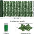 ODTORY Artificial Fence Privacy Screen: 4FT x 50FT UV-Anti Faux Greenery - Image 2