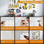 Peg Board, 4 Pack White Peg Board Panels, 50lbs Load Capacity Each, Pegboard - Image 6